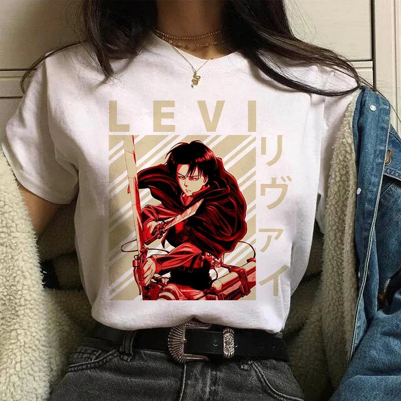 Women's T shirt™ Levi Ackerman Attack On Titan Anime Comics Japanese Graphic Cartoon Streetwear Tops