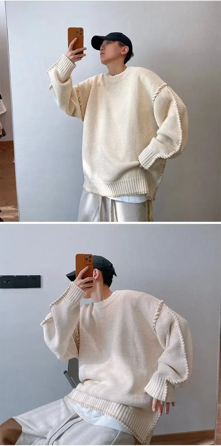 Men's Knitted Sweater™ Casual Versatile Long Sleeve round Neck Thick Sweater