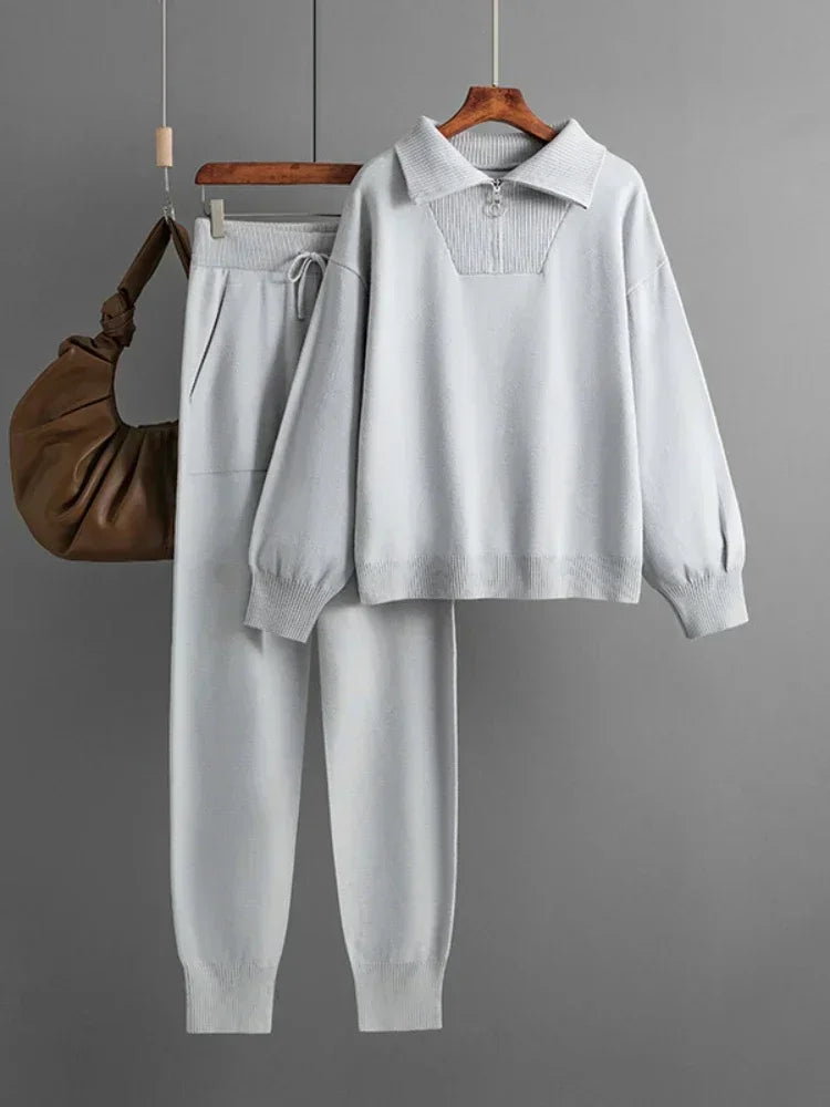 Women's Knitted Suit™ 2 Piece Sets Outfit Trouser Oversized Casual Sweaters Jogging Knitwear Tracksuit