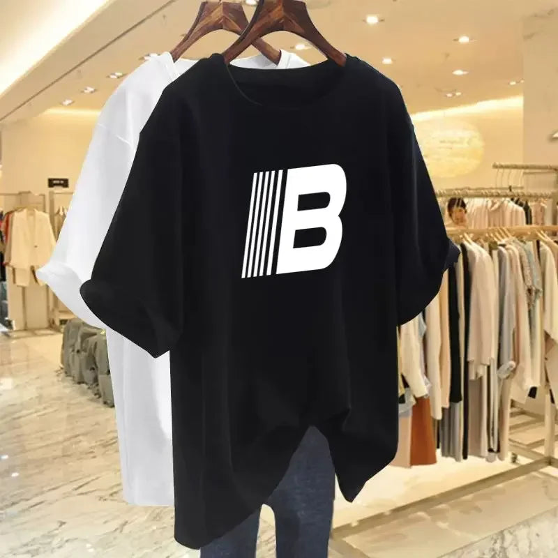 Women's Short Sleeve T-Shirt™ Cotton Letter Loose Summer Short Sleeve T-shirt