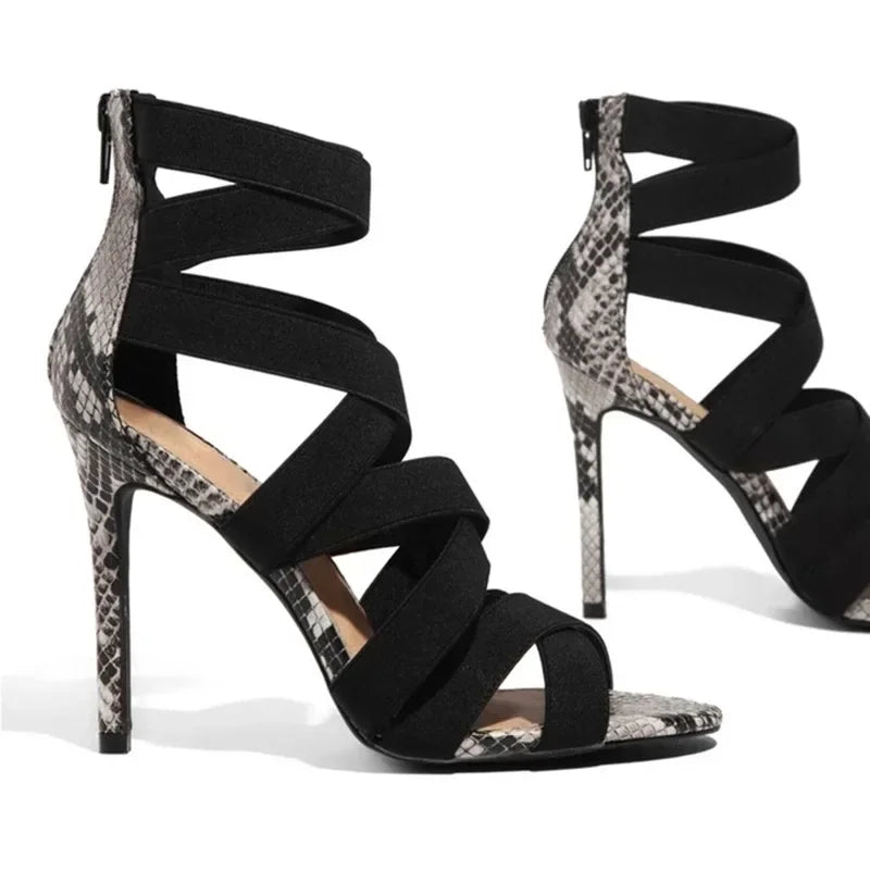 Women's High Heels™ Hollow Mesh Fish Mouth Spaghetti Straps Roman Rubber Sole Heels