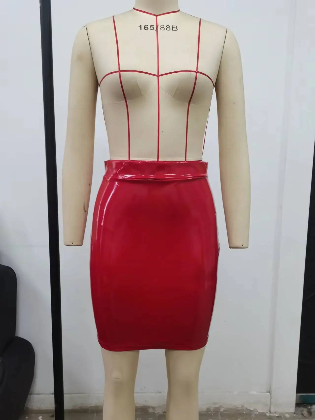 Women's Pu Leather Dress™ Fashionable Elegant Shiny Waist Bag Women Half Skirt Pu Leather Skirts