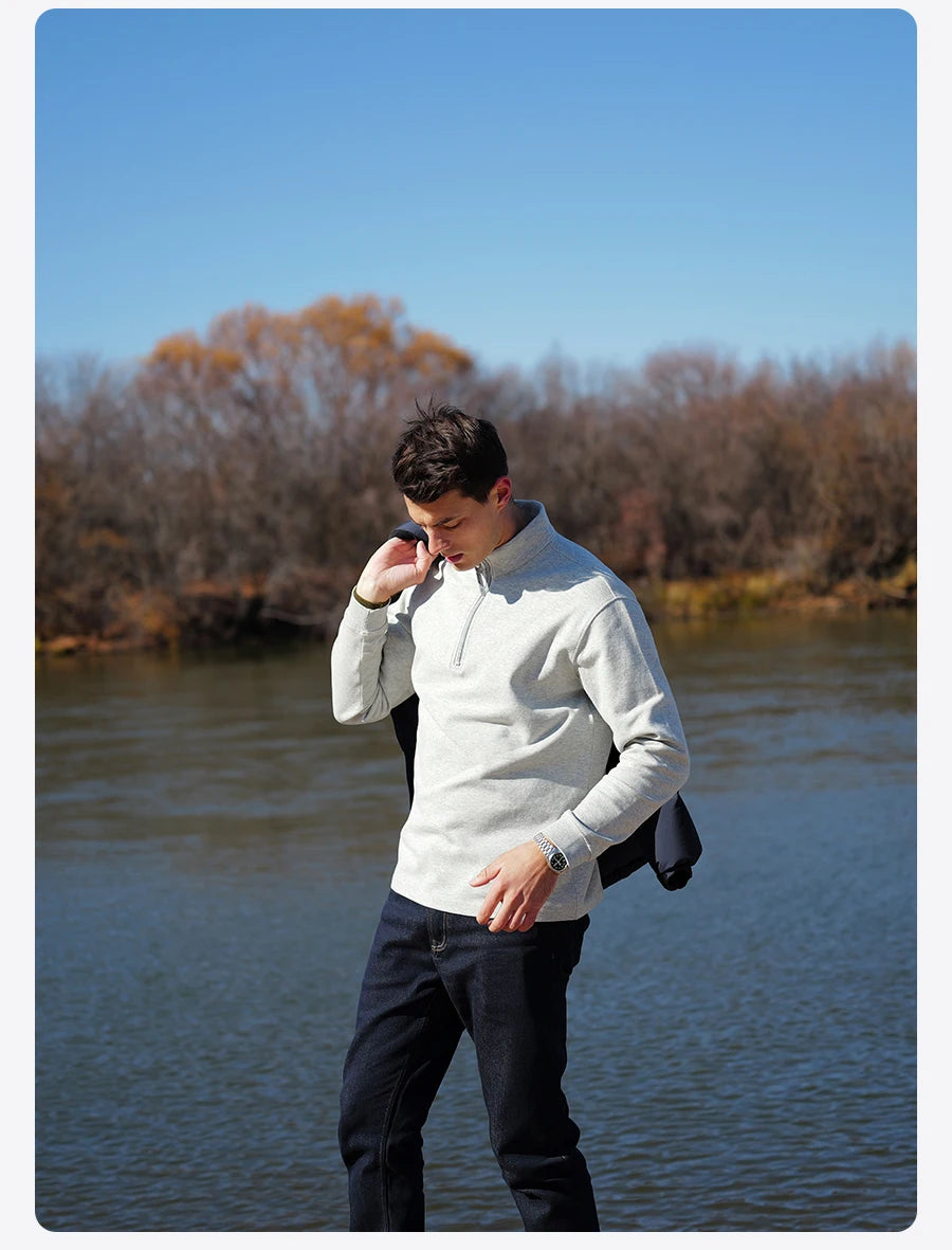 Men's SIMWOOD Regular Fit Lightweight Sweatshirt™ Half Zip Sweatshirts