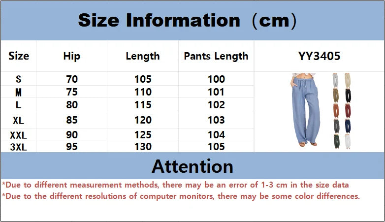 Women's Pants™ Large Loose Cotton Hemp Casual Pants