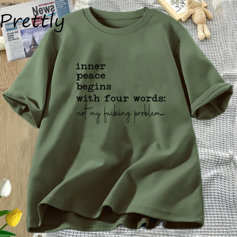 Women's Letter Printed T-shirts™ Oversize Cotton Short Sleeve T-shirt