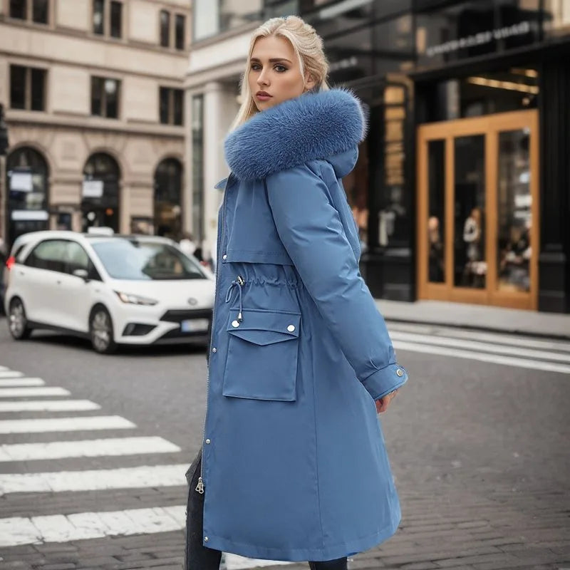 Women's Parkas Coat™ Thick Pinch Cotton Detachable Inner Tank Long Over Knee Coat