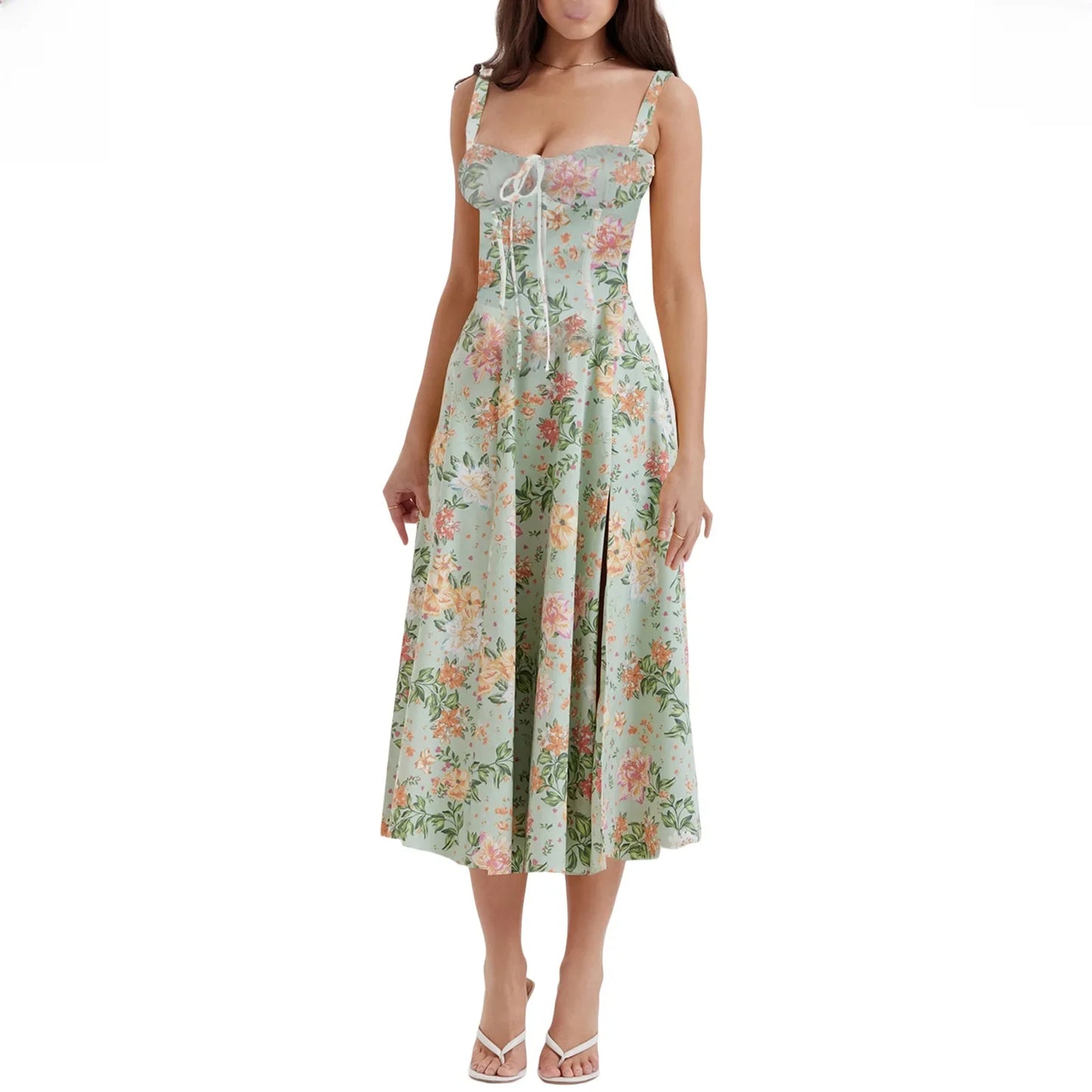 Women's Long Dresses™ Elegant Casual Tied Waist-fitted Slimming Sleeveless Side Slit Dress