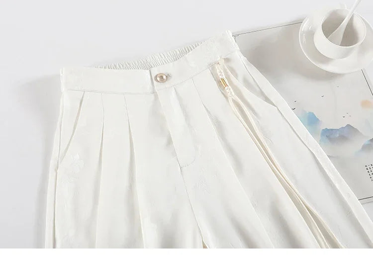 Women's Jacquard Wide Leg Satin Pants™ Casual Loose Pants
