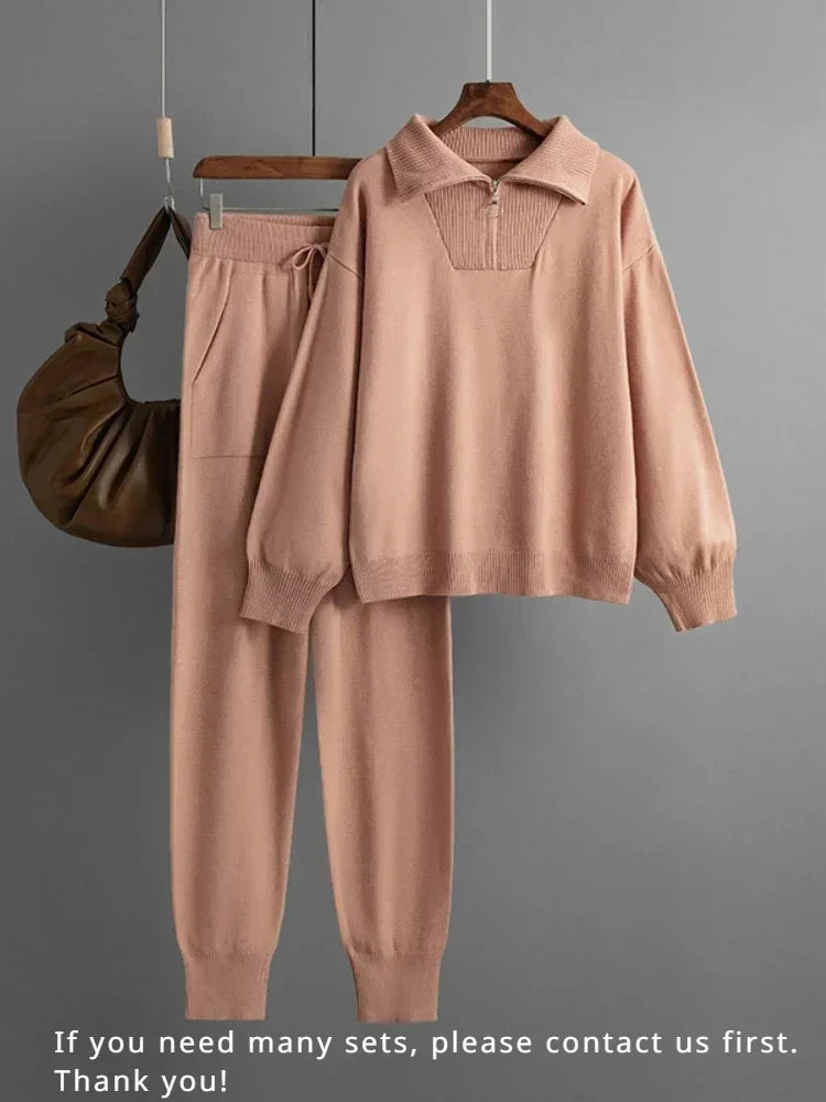 Women's Knitted Suit™ 2 Piece Sets Outfit Trouser Oversized Casual Sweaters Jogging Knitwear Tracksuit