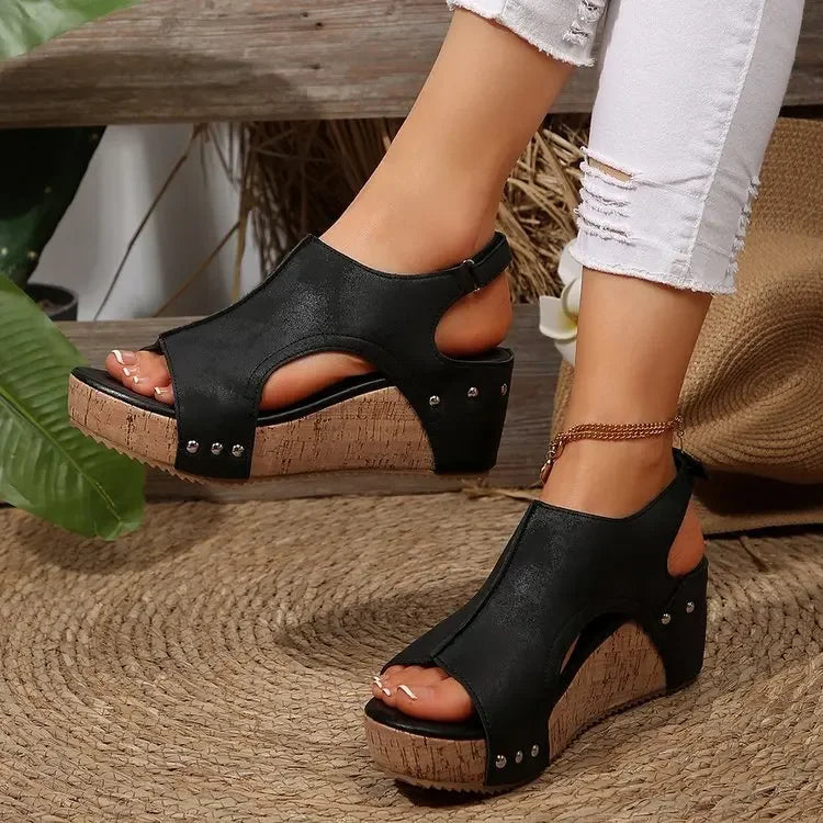 Women's Thick Heel Sandals™ Cross-Border Large Size Fish mouth Rubber Sole Sandals