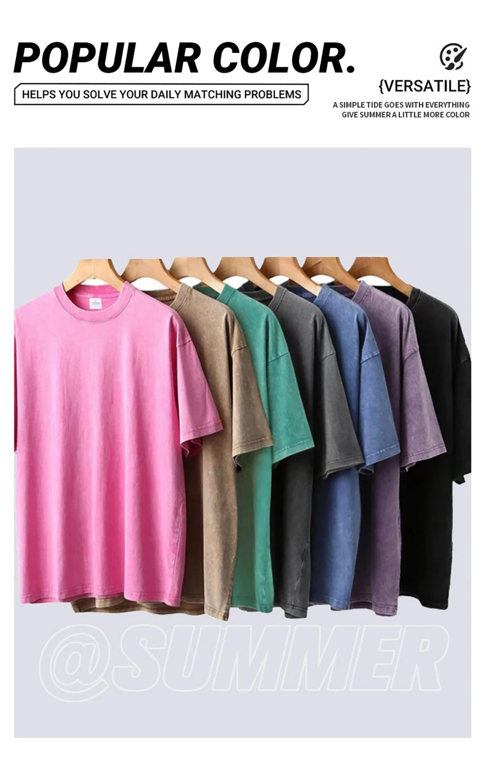 Women's Cotton Washed T-shirt™ O-Neck Oversized Solid Short Sleeve Tops