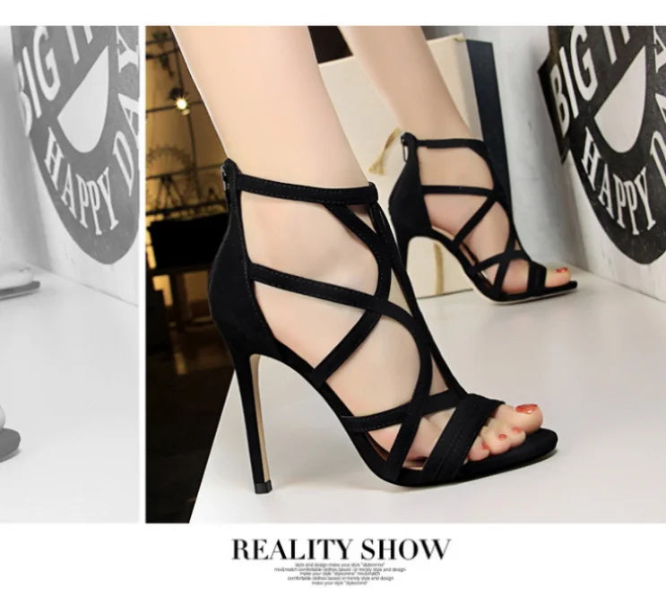 Women's High Heels™ Roman Style Velvet Hollow Out Fish Mouth Ultra High Heels