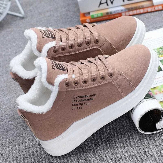 Women's Pu Leather Shoes™ Winter Velvet Upper Soled Shoes