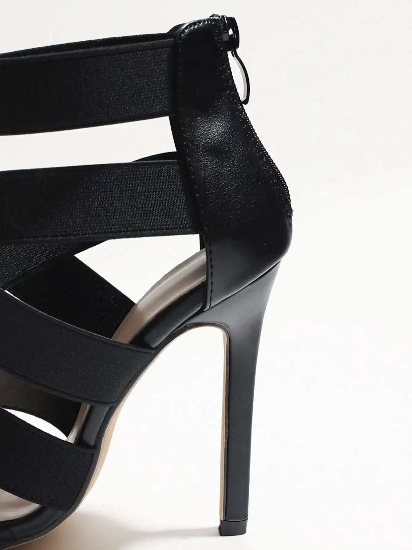 Women's High Heels™ Black Open Toes Gladiator Back Zipper High Heel Pumps Sandals