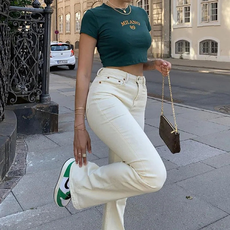 Women's Summer Crop T-shirt™ Short Sleeve O-Neck Cropped Tops