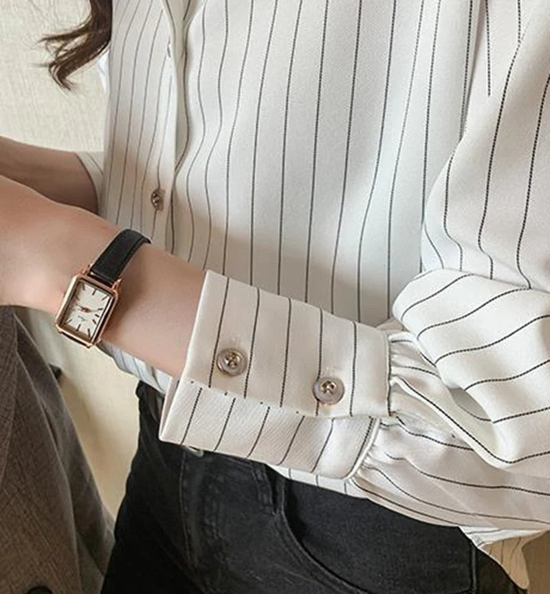 Women's Striped Shirt™ Y2K Summer Vintage Chic Loose Long Sleeve Office Ladies Shirt