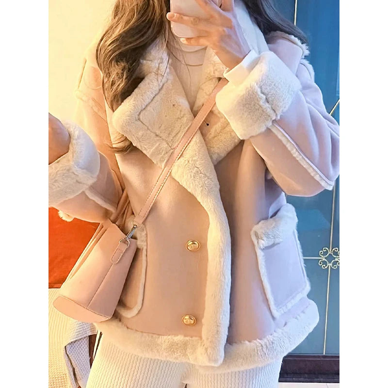 Women's Warm Faux™ Fur Fleece Coat Jacket New Korean Fashion