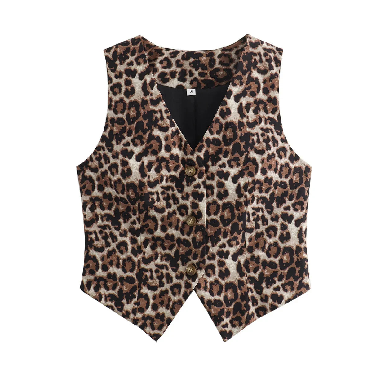 Women's  Leopard Summer Jacket™ V-Neck Single-breasted Cropped Sleeveless Jacket