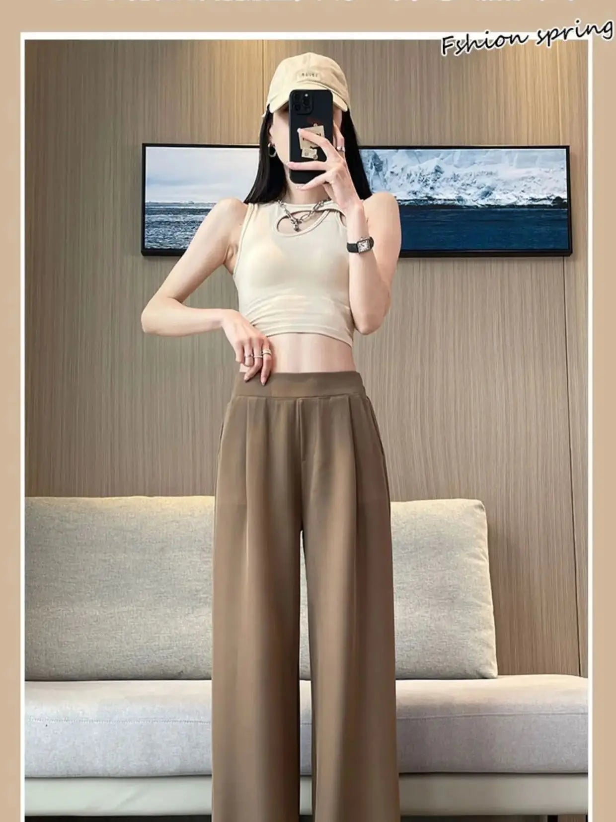 Women's wide leg Trousers™ high waist straight leg loose pants