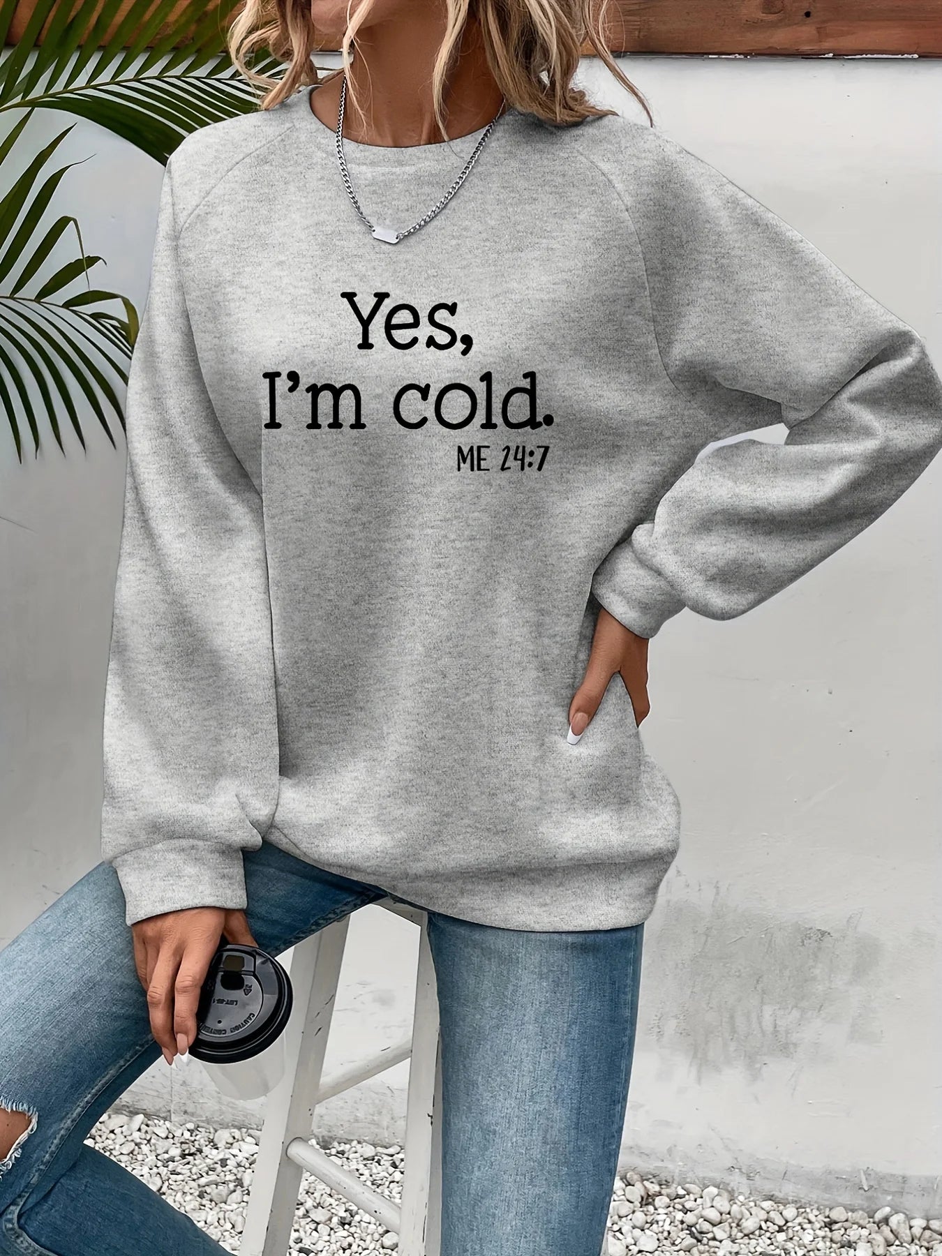 Women's Letter Printed Sweatshirts™ Long Sleeves Crewneck Warm Pullovers Clothing