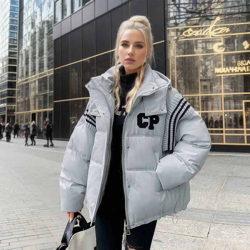 Women's Cotton Jacket™ Thick Loose Color Blocked Parkas Jacket