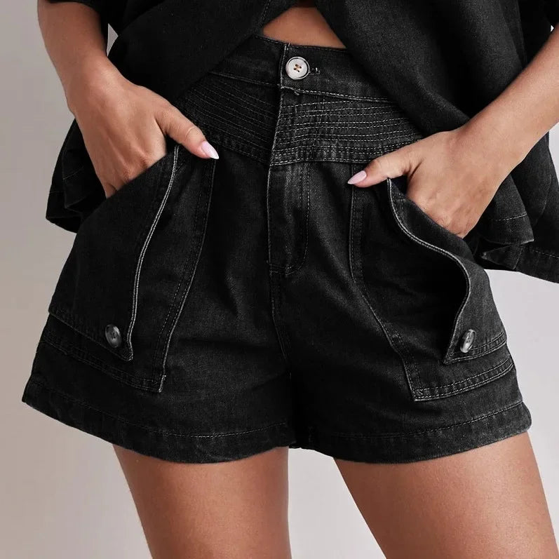 Women's Cross-Border Summer Suit™ Casual Vintage Loose-Fit Denim Shorts Suit