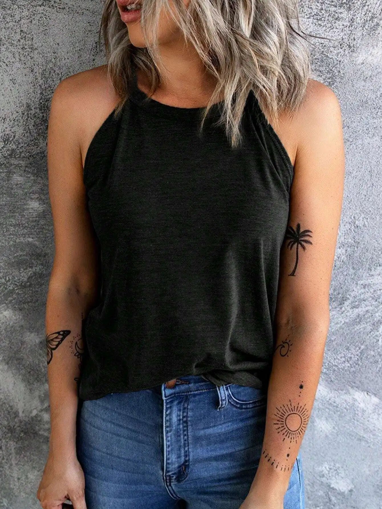 Women's Summer Sleeveless Halter T-Shirts™ Crew Neck Workout Tank Tops