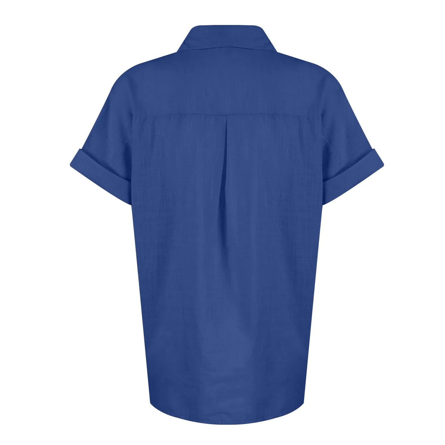 Women's  Cotton Linen Classic Shirts™ Short Sleeve Lapel Button Down Shirt