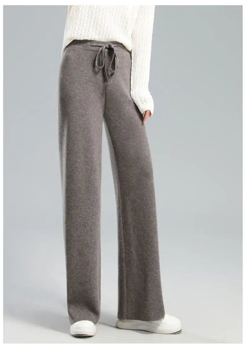 Women's Knitted Elastic High Waist Pants™ Straight Ankle-Length Soft Pants