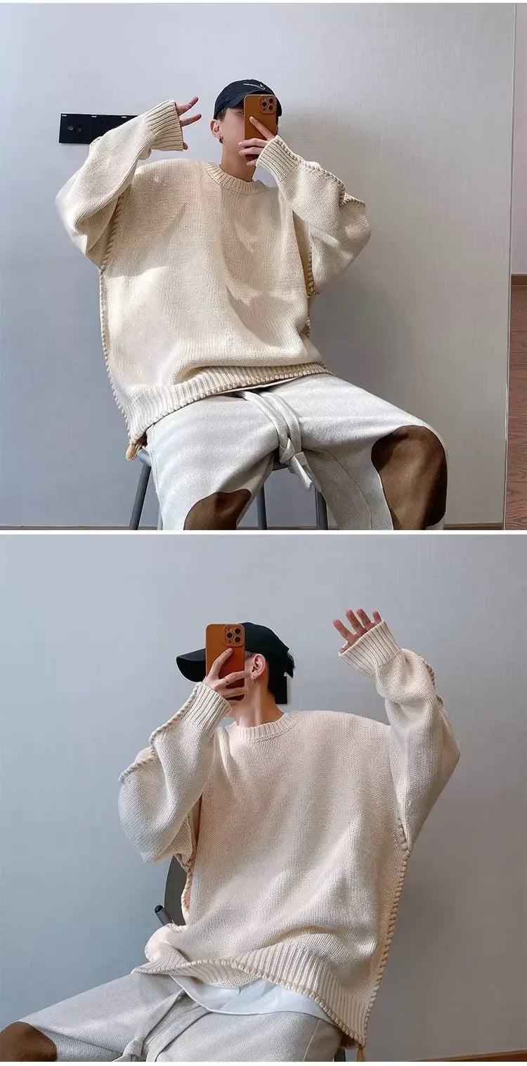 Men's Knitted Sweater™ Casual Versatile Long Sleeve round Neck Thick Sweater