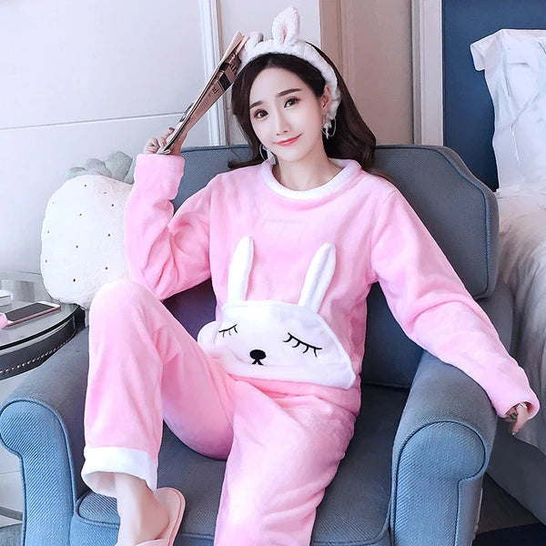 Women's Fleece Pajamas Set™ Winter Thick Warm Suit Set