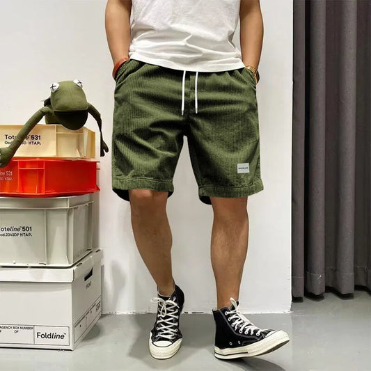 Men's Summer Corduroy Short Pants™ Elastic Waist Baggy Loose Short Pants