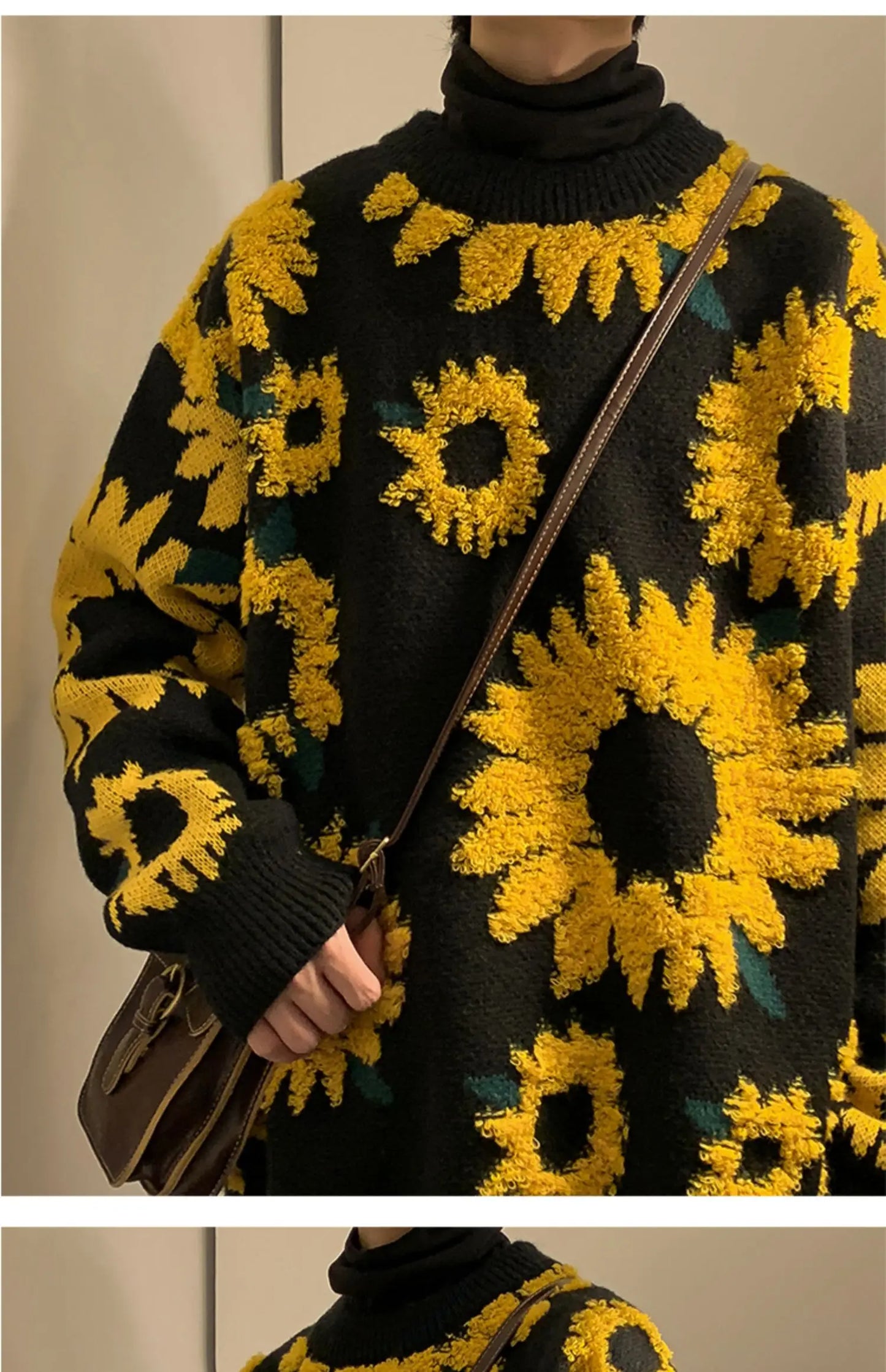 Men's Flocking Floral Sweater™ Baggy Spring Autumn Japanese Style Retro Knitwear