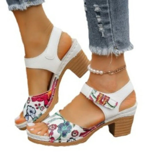 Women's Peep Toe High Heel Sandals™ Gladiator Chunky Heel Platform Flower Sandals