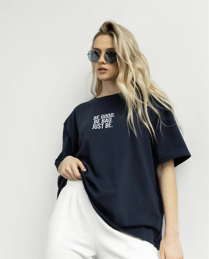 Women's Hirsionsan Simple Loose Letter Printed T-shirt™ Soft Short Sleeve Basic Tees