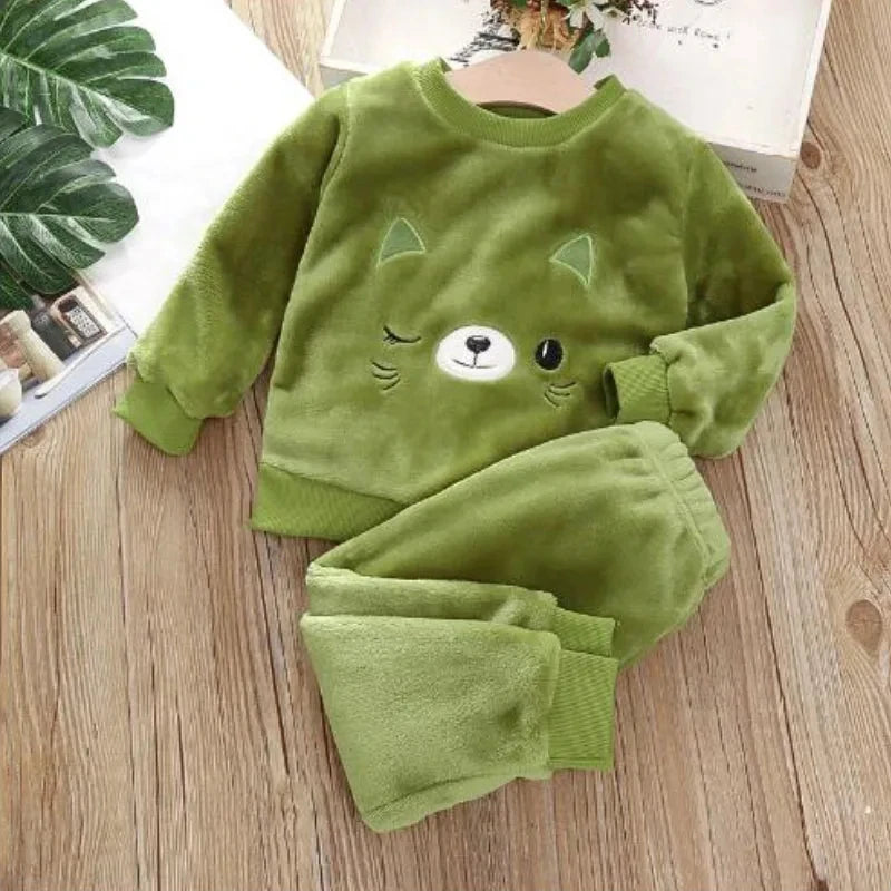 Children Autumn and Winter Suit™ Boys and Girls Plush Warm Children Suit