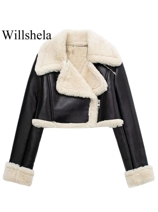 Willshela Women's Jacket™ Vintage Long Sleeves Lapel Neck Jacket