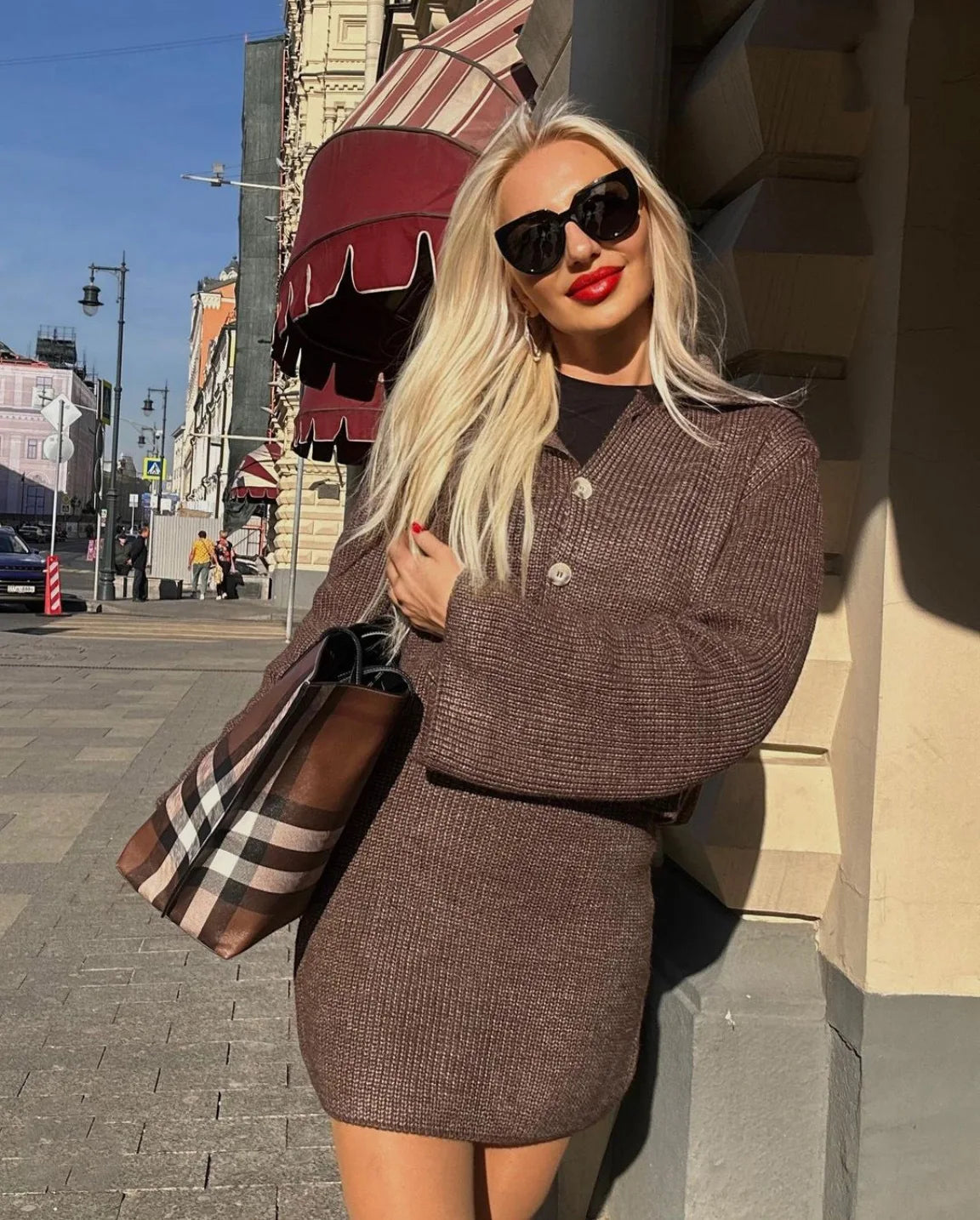 Women's Knitted Shirt and Skirt Set™ Long Sleeve Single Breasted Turn-Down Collar Shirt & Mini Skirt Cardigan Suits