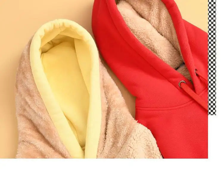 Women's Lamb Wool Pullovers™ Velvet Cartoon Hoodies