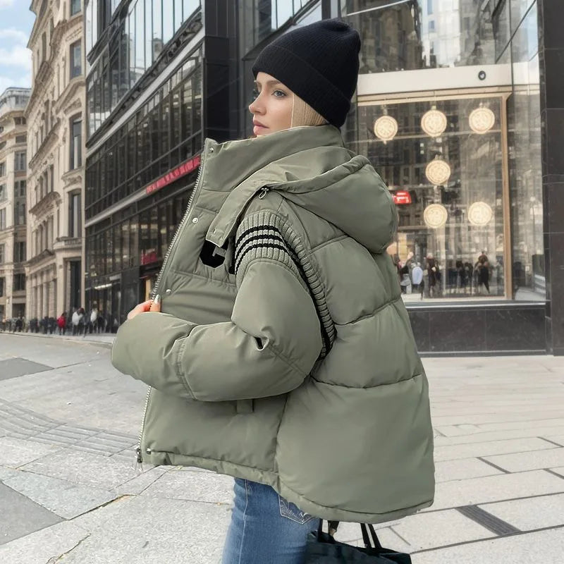 Women's Cotton Jacket™ Thick Loose Color Blocked Parkas Jacket