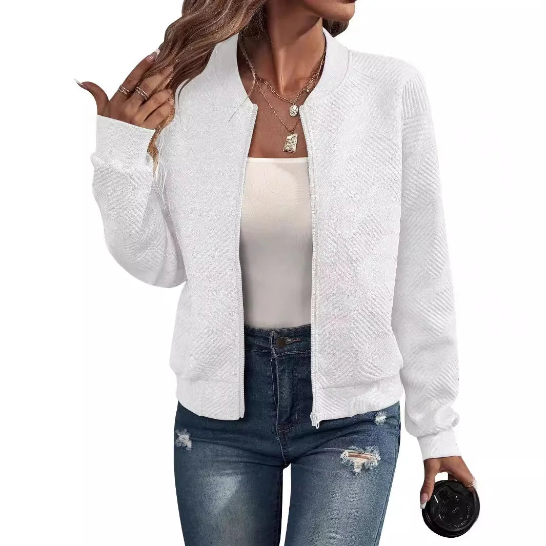 Women's zipper jacket™ baseball collar casual jacket