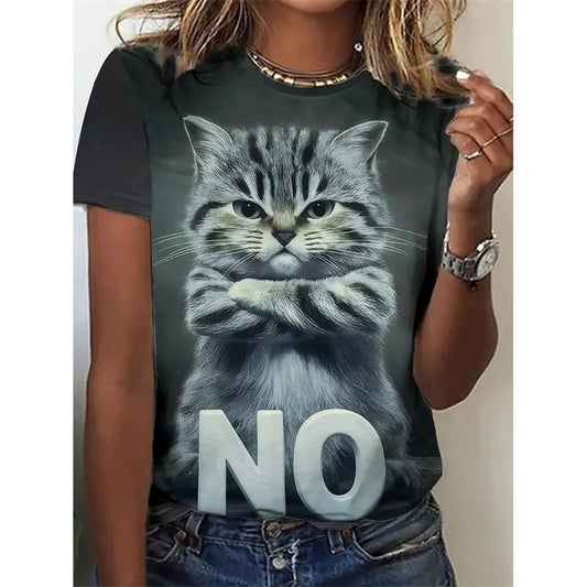 Women's T-Shirt™ For Animal 3D Printed Summer Short Sleeves O-Neck Tops
