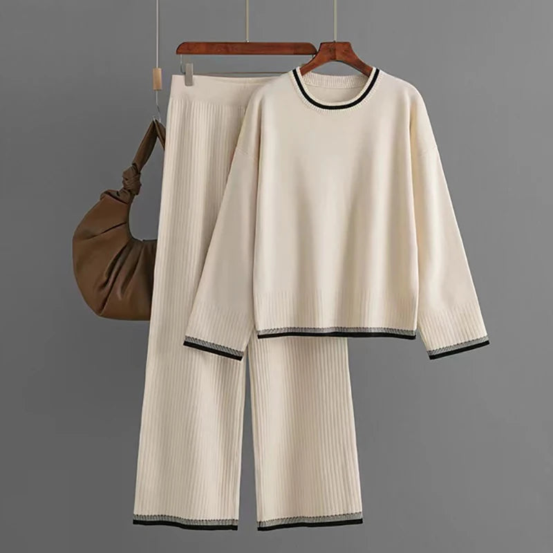 HELIAR Women's Tracksuit™ Elegant O-neck Long Sleeve Pullovers and wide Leg Pants