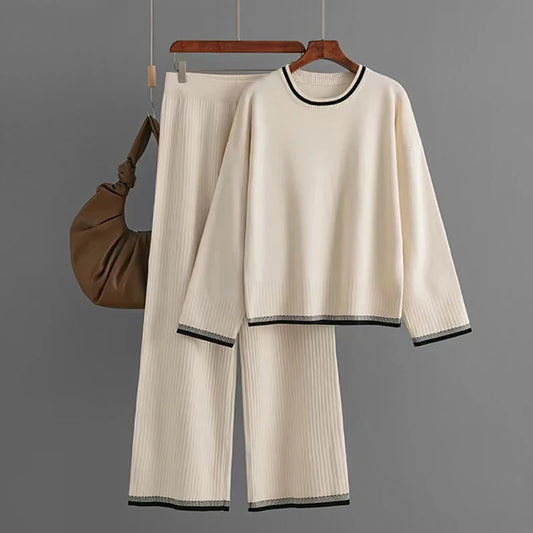 HELIAR Women's Tracksuit™ Elegant O-neck Long Sleeve Pullovers and wide Leg Pants
