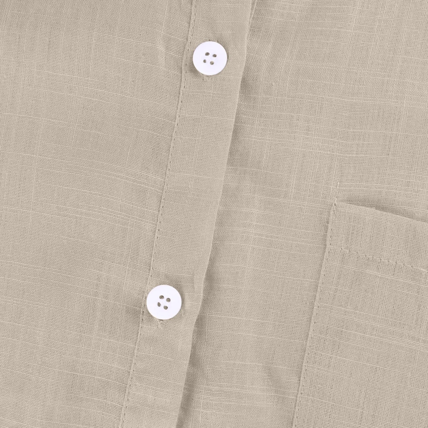 Women's  Cotton Linen Classic Shirts™ Short Sleeve Lapel Button Down Shirt