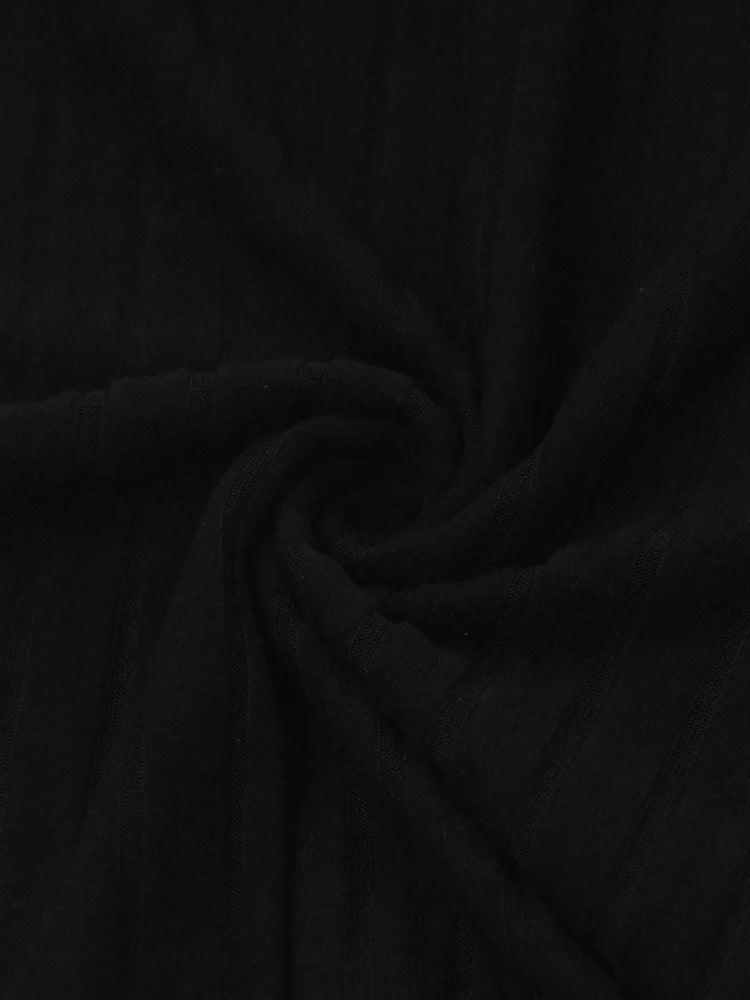 Women's Mini Dress™  Black Solid Turtleneck Long Sleeves Sheath Elegant Bodycon Party Dress