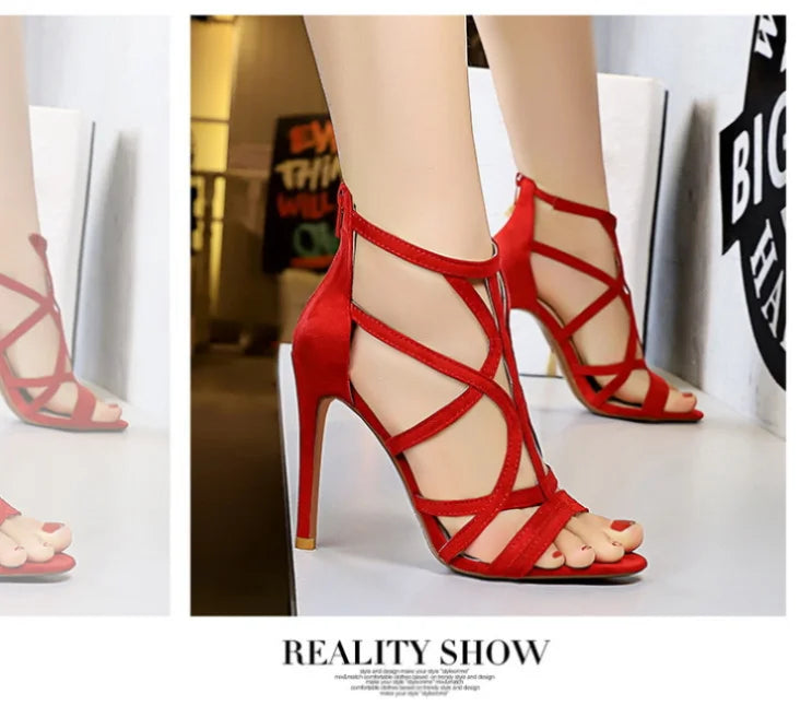 Women's High Heels™ Roman Style Velvet Hollow Out Fish Mouth Ultra High Heels