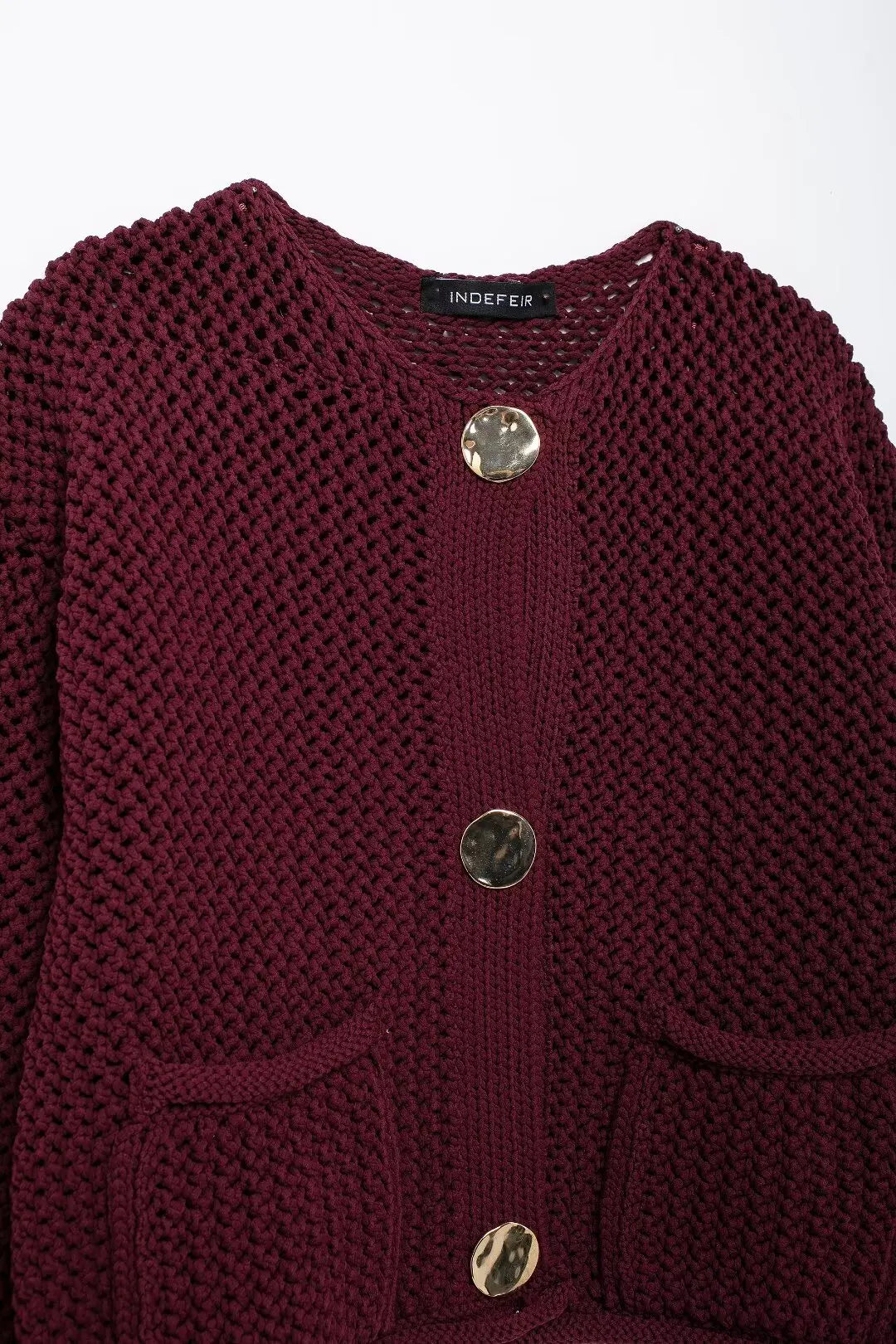 Women's Cardigan Sweater™ TRAFZA Vintage Cardigan Female Metal Buttons Long Sleeve Coat With Pockets Knitwear