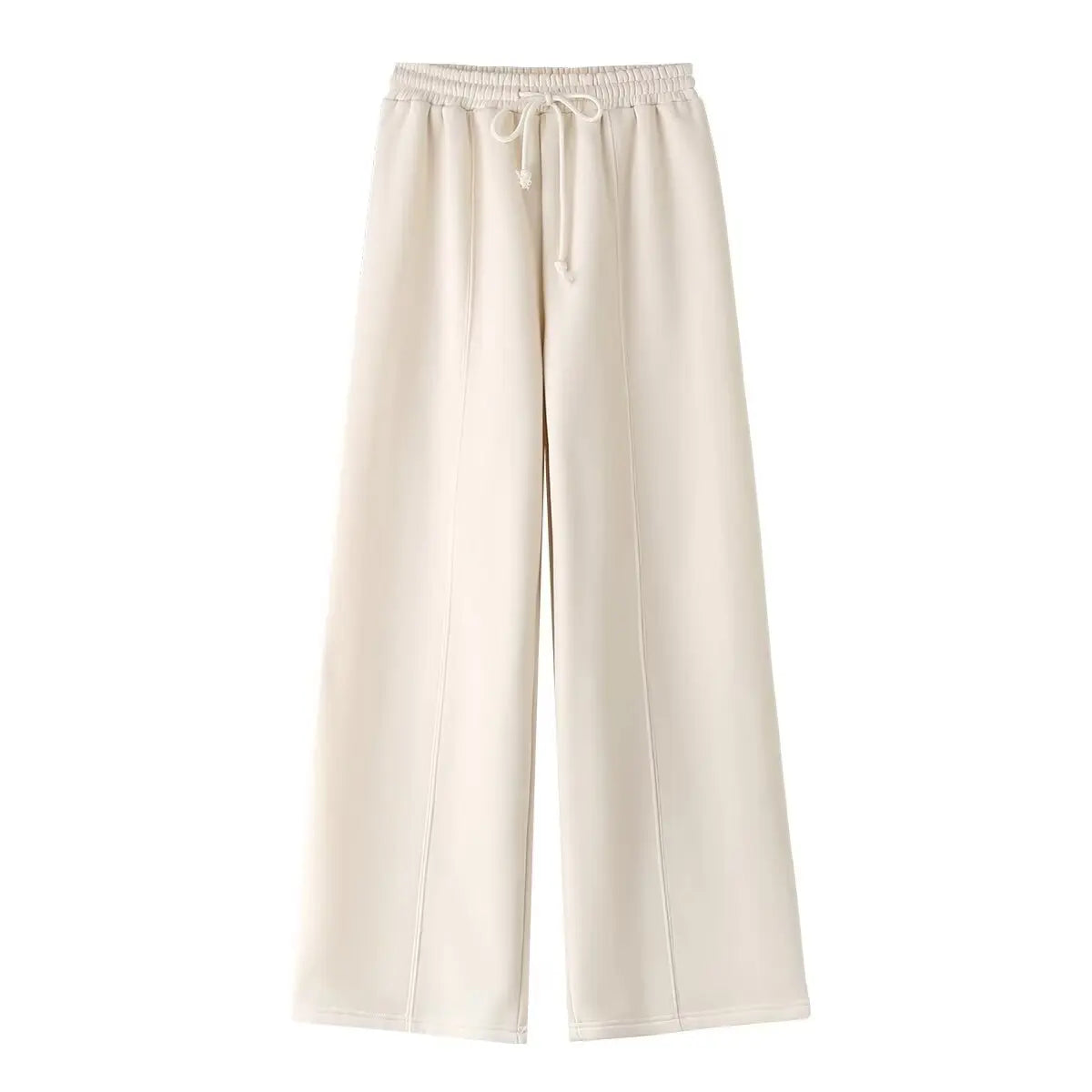 TRAFZA Women's Suits™ Retro Zip Bomber Jacket Sweatshirt and High Waist Lace Up Wide Leg Pants