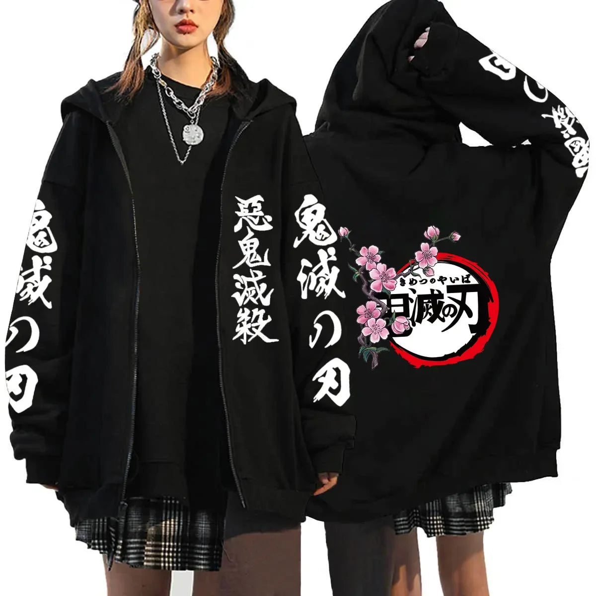 Women's Demon Slayer Zipper Hoodies™ Anime Oversized Full Zip Hoody